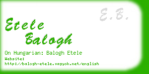 etele balogh business card